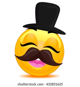 Vector Illustration of Smiley Emoticon Hipster