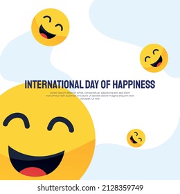 Vector illustration smiley emoticon symbols. International day of happiness background.