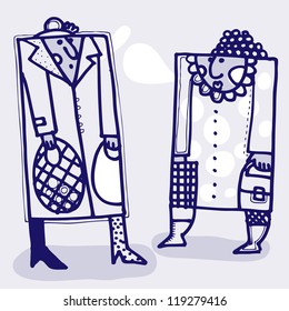 Vector illustration with smiley faces.