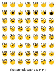 vector illustration of smileys