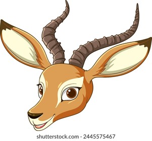 Ilustración vectorial de una cabeza de antílope sonriente
