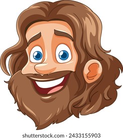 Vector illustration of a smiling bearded man