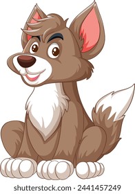 Vector illustration of a smiling brown dog