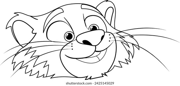 Vector illustration of a smiling cartoon cat