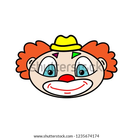 Vector illustration of smiling cartoon clown.