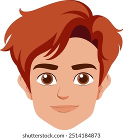 Vector illustration of a smiling cartoon face