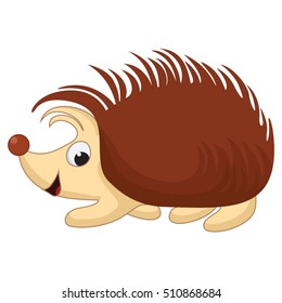 Vector Illustration of smiling Cartoon Hedgehog