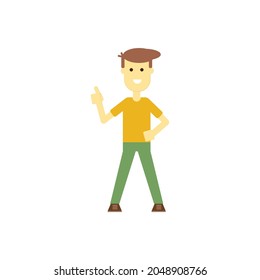 Vector illustration of a smiling cartoon man giving the thumbs up.