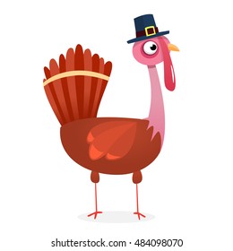 Vector illustration of a smiling cartoon turkey. Thanksgiving day