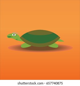 Vector illustration of a smiling cartoon turtle