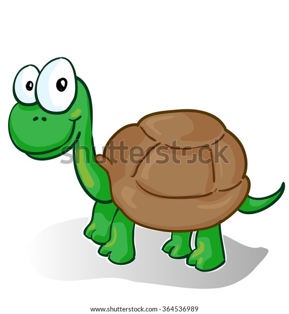 Vector Illustration Smiling Cartoon Turtle On Stock Vector (Royalty ...