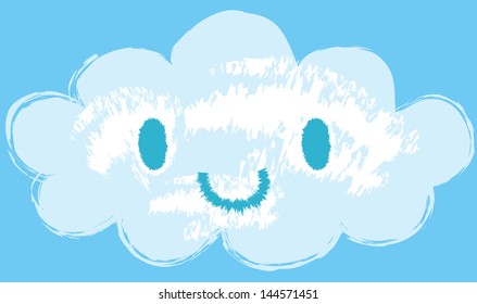 Vector illustration of a smiling cloud