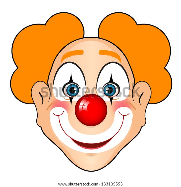 Vector Illustration Smiling Clown Stock Vector (Royalty Free) 133105553