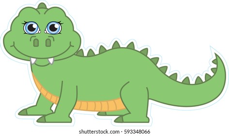 vector illustration of a smiling crocodile