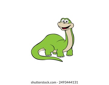 Vector illustration of a smiling dinosaur on a white background	