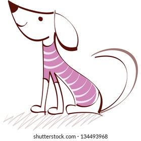 Vector illustration of a smiling dog