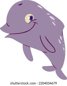 Vektorgrafik des Lächelnden Dolphins, geeignet für Maskottchen 