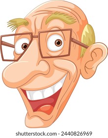 Vector illustration of a smiling elderly man