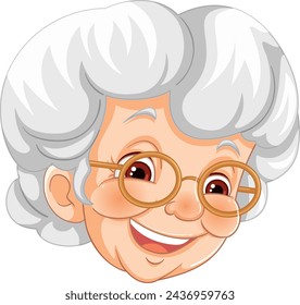 Vector illustration of a smiling elderly woman