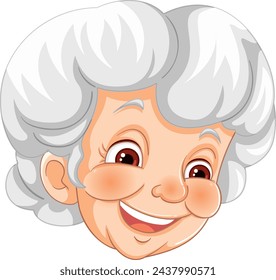 Vector illustration of a smiling elderly woman