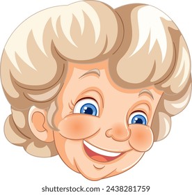 Vector illustration of a smiling elderly woman