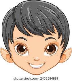 Ilustración vectorial de un niño elfo sonriente.