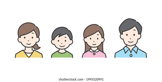 Vector illustration of smiling family.