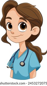 Vector illustration of a smiling female nurse