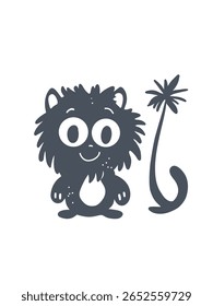 vector illustration of a smiling funny animal for children