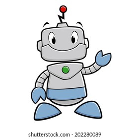 Vector illustration of a smiling funny robot