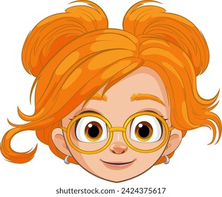 Vector illustration of a smiling girl with glasses