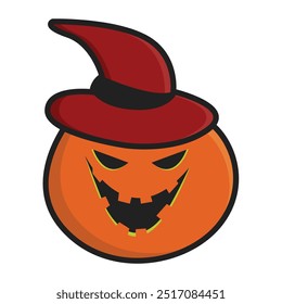 Ilustración vectorial de calabaza de Halloween sonriente