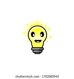 ilustración vectorial de una lámpara sonriente. bueno para logos, mascotas, etc.