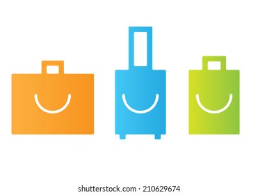 Vector illustration of a smiling luggage