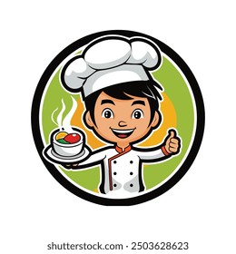 Vector Illustration of a Smiling Male Chef