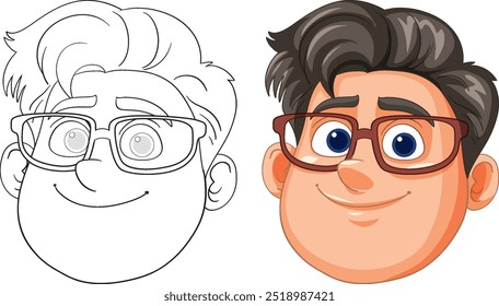 Vector illustration of a smiling man