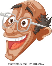 Vector illustration of a smiling man with eyeglasses