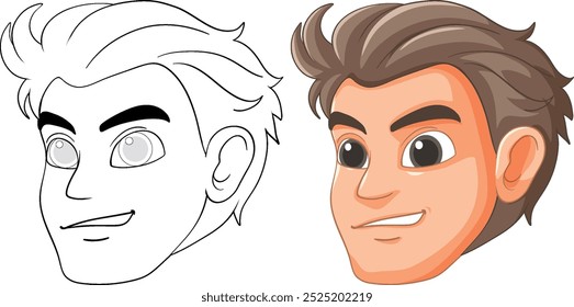 Vector illustration of a smiling man's face