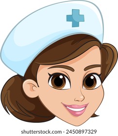 Vector illustration of a smiling nurse character