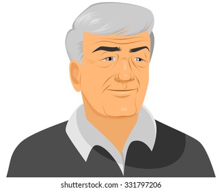 Vector illustration of a smiling old man