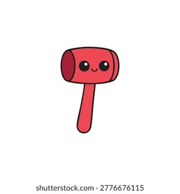 vector illustration of a smiling pink mallet