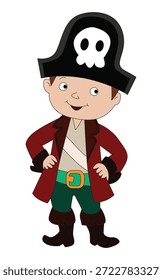 Ilustração vetorial de garoto pirata sorridente
