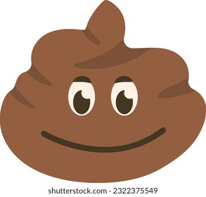 Vector illustration of a smiling poop.
