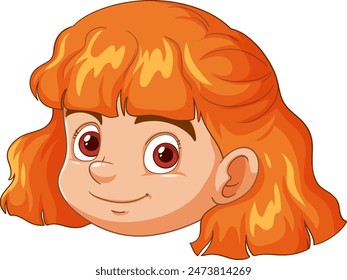 Vector illustration of a smiling red-haired child