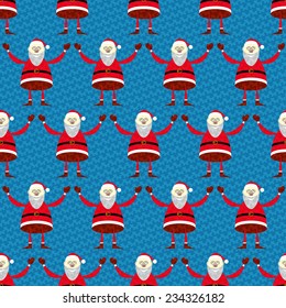 Vector illustration of smiling Santa Claus on a blue background