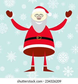 Vector illustration of smiling Santa Claus on a blue background
