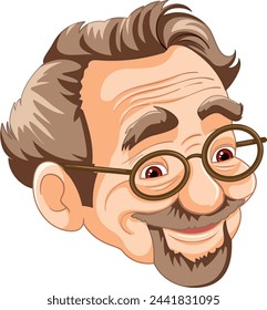 Vector illustration of a smiling senior man