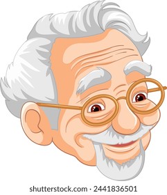 Vector illustration of a smiling senior man