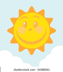 Vector Illustration Of Smiling Sun