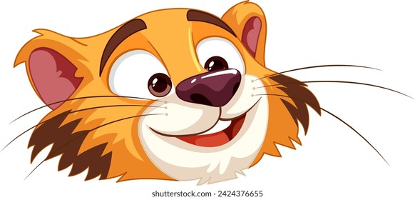 Vector illustration of a smiling tiger character